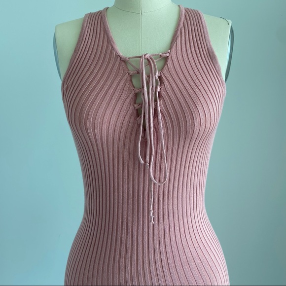 Sirens - Mauve Knit Tank MIDI Dress - Picture 4 of 5